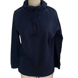 32° Heat Blue Cowl Neck Pullover Activewear Sweatshirt Round Bottom Top ~ XL